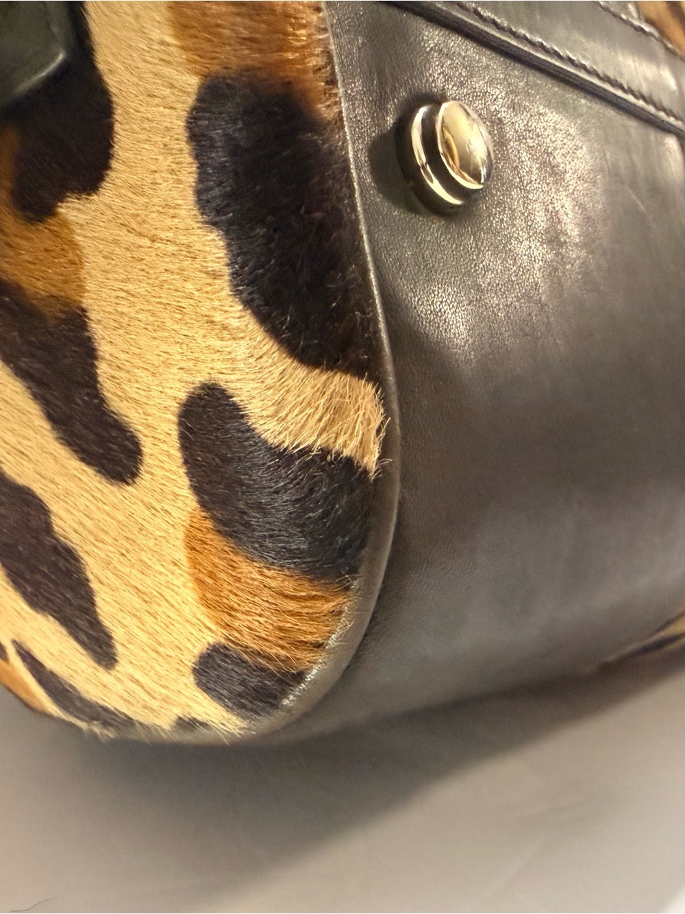 Bally Leopard Calf Hair East-West Satchel Tote - Picture 9 of 15